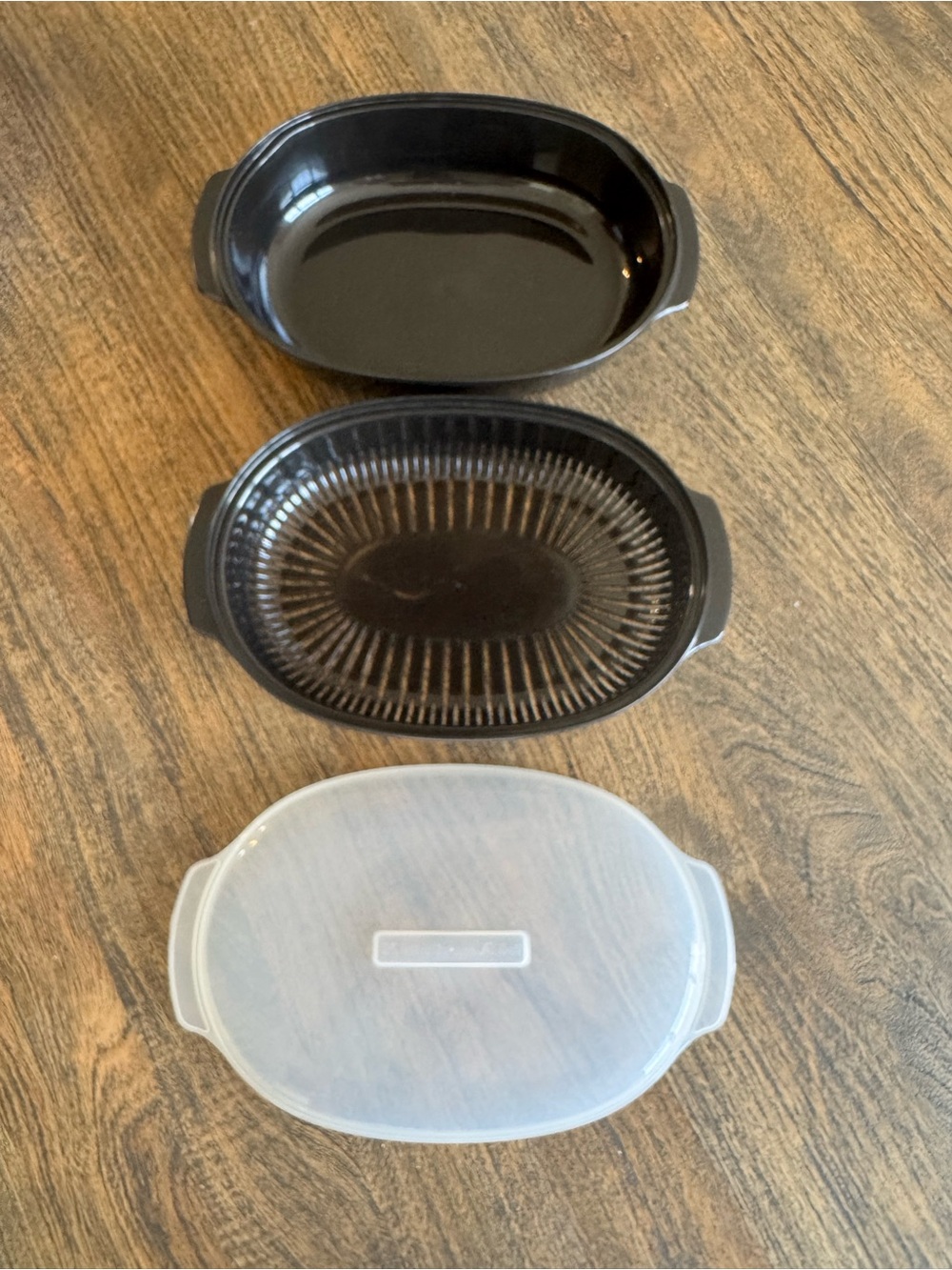 KitchenAid Universal Microwave Steamer 3 Piece Set Black Oval
